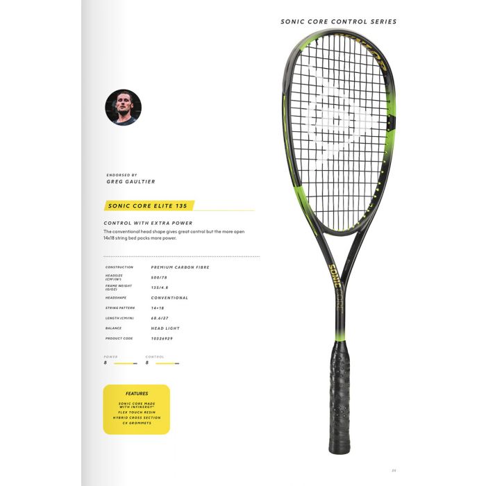 Raquete de Squash Dunlop Sonic Core Elite 135
