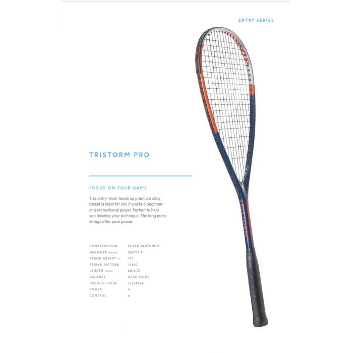 Raquette De Squash Dunlop Tristorm Elite – Bleue – Neuve